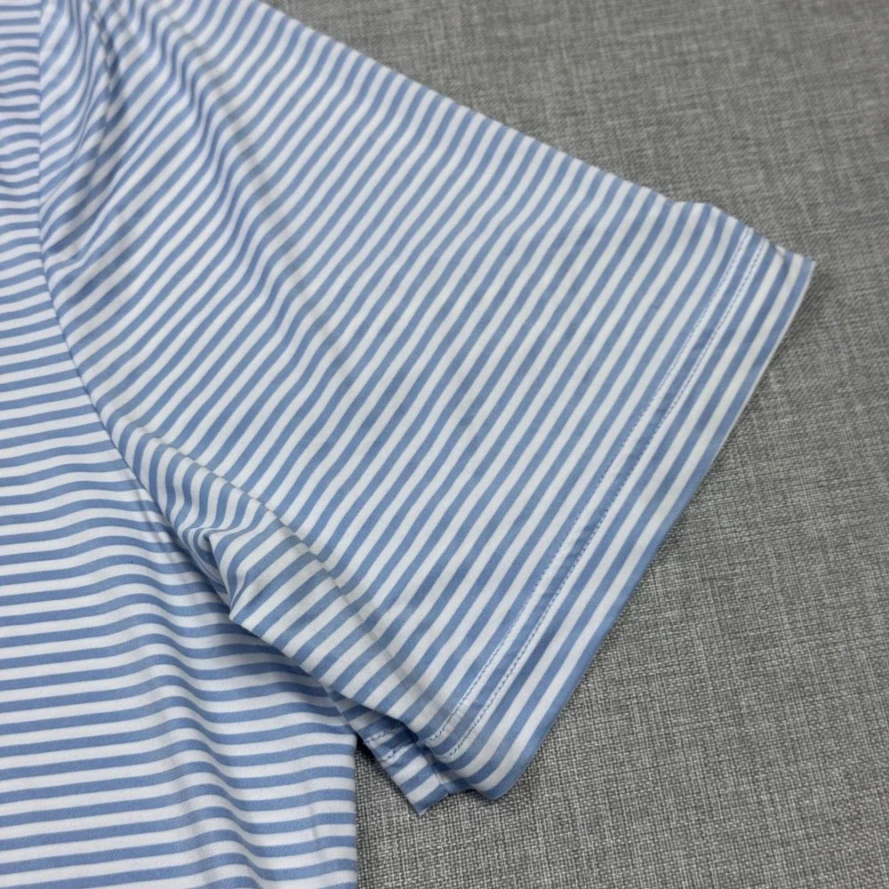 Ralph Lauren RLX Calusa Pines Golf Course Polo Shirt Mens Large Blue Striped